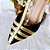 SCARPIN SALTO TACA COURO PRETO DOURADO CONFORTAVEL - Imagem 4