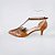 SCARPIN SALTO FINO COURO CARAMELO MARROM CONFORTAVEL - Imagem 1