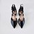 SCARPIN SALTO BLOCO COURO PRETO CONFORTAVEL - Imagem 5