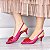 SCARPIN SALTO FINO COURO PINK VERMELHO CAMPARI CONFORTAVEL - Imagem 3