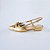 SCARPIN SALTO BLOCO COURO DOURADO CONFORTAVEL - Imagem 1