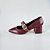 SCARPIN SALTO BLOCO COURO MARSALA CONFORTAVEL - Imagem 1
