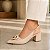 SCARPIN SALTO BLOCO COURO NUDE CLARO CONFORTAVEL - Imagem 3