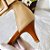 SCARPIN SALTO FINO COURO CARAMELO NUDE CLARO CONFORTAVEL - Imagem 4
