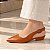 SCARPIN SALTO BLOCO COURO CARAMELO CONFORTAVEL - Imagem 3