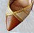 SCARPIN SALTO BLOCO COURO MARROM NUDE CLARO DOURADO CONFORTAVEL - Imagem 4