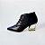 BOTA SALTO GEOMETRICO COURO PRETO CONFORTAVEL - Imagem 1