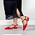 SCARPIN SALTO BLOCO COURO VERMELHO CAMPARI CONFORTAVEL - Imagem 4