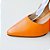 SCARPIN SALTO TAÇA COURO LARANJA CONFORTAVEL - Imagem 5