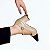 SCARPIN SALTO BLOCO COURO NUDE CLARO PRETO CONFORTAVEL - Imagem 3