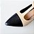 SCARPIN SALTO BLOCO COURO NUDE CLARO PRETO CONFORTAVEL - Imagem 4