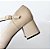 SCARPIN SALTO BLOCO COURO NUDE CLARO PRETO CONFORTAVEL - Imagem 5