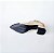 SCARPIN SALTO BLOCO COURO NUDE CLARO PRETO CONFORTAVEL - Imagem 6
