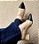 SCARPIN SALTO BLOCO COURO NUDE CLARO PRETO CONFORTAVEL - Imagem 3