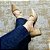 SCARPIN SALTO BLOCO COURO NUDE CLARO CONFORTAVEL - Imagem 4