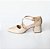 SCARPIN SALTO BLOCO COURO NUDE CLARO CONFORTAVEL - Imagem 1