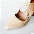 SCARPIN SALTO BLOCO COURO NUDE CLARO CONFORTAVEL - Imagem 7