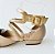 SCARPIN SALTO BLOCO COURO NUDE CLARO DOURADO CONFORTAVEL - Imagem 3