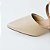 SCARPIN SALTO BLOCO COURO NUDE CLARO DOURADO CONFORTAVEL - Imagem 4