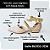 SCARPIN SALTO BLOCO COURO NUDE CLARO DOURADO CONFORTAVEL - Imagem 2