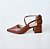 SCARPIN SALTO BLOCO COURO MARROM CONFORTAVEL - Imagem 1