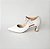 SCARPIN SALTO TACA COURO BRANCO CONFORTAVEL - Imagem 1