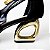 SCARPIN SALTO GEOMETRICO COURO PRETO DOURADO CONFORTAVEL - Imagem 6