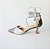 SCARPIN SALTO TACA COURO CINZA PRATA OFF WHITE CONFORTAVEL - Imagem 1