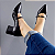 SCARPIN SALTO BLOCO COURO PRETO CONFORTAVEL - Imagem 5