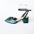 SCARPIN SALTO BLOCO COURO VERDE MILITAR CONFORTAVEL - Imagem 1