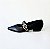 SCARPIN SALTO BLOCO COURO PRETO CONFORTAVEL - Imagem 1