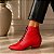 BOTA SALTO BLOCO COURO VERMELHO CAMPARI CONFORTAVEL - Imagem 3