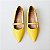 SCARPIN SALTO TACA COURO AMARELO CONFORTAVEL - Imagem 3