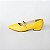 SCARPIN SALTO TACA COURO AMARELO CONFORTAVEL - Imagem 1