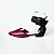 SCARPIN SALTO BLOCO COURO MARSALA PRETO CONFORTAVEL - Imagem 1