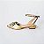 SCARPIN SALTO BLOCO COURO DOURADO CONFORTAVEL - Imagem 1