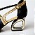 SCARPIN SALTO GEOMETRICO COURO PRETO DOURADO CONFORTAVEL - Imagem 5