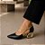 SCARPIN SALTO GEOMETRICO COURO PRETO DOURADO CONFORTAVEL - Imagem 3