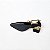 SCARPIN SALTO GEOMETRICO COURO PRETO DOURADO CONFORTAVEL - Imagem 6