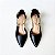 SCARPIN SALTO GEOMETRICO COURO PRETO DOURADO CONFORTAVEL - Imagem 4