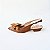 SCARPIN SALTO BLOCO COURO MARROM CARAMELO CONFORTAVEL - Imagem 1