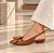 SCARPIN SALTO BLOCO COURO MARROM CARAMELO CONFORTAVEL - Imagem 3