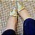 SCARPIN SALTO BLOCO PRATA DOURADO CONFORTAVEL - Imagem 4