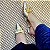 SCARPIN SALTO BLOCO PRATA DOURADO CONFORTAVEL - Imagem 5