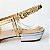 SCARPIN SALTO BLOCO PRATA DOURADO CONFORTAVEL - Imagem 8