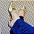 SCARPIN SALTO BLOCO PRATA DOURADO CONFORTAVEL - Imagem 3