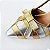 SCARPIN SALTO BLOCO PRATA DOURADO CONFORTAVEL - Imagem 6