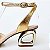SCARPIN SALTO GEOMETRICO COURO NUDE CLARO DOURADO CONFORTAVEL - Imagem 6