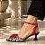 SCARPIN SALTO TACA ZEBRA VERMELHO CAMPARI PRETO CONFORTAVEL - Imagem 3