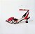 SCARPIN SALTO TACA ZEBRA VERMELHO CAMPARI PRETO CONFORTAVEL - Imagem 1